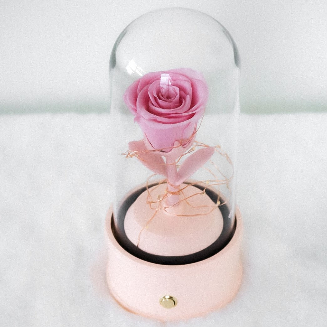 [Music Rose Box] pink base + pink rose + bluetooth speaker, wireless