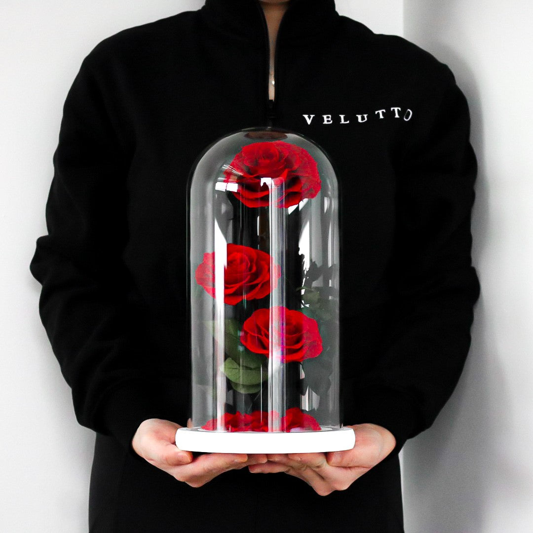 [3 Eternity Roses In Glass Dome]