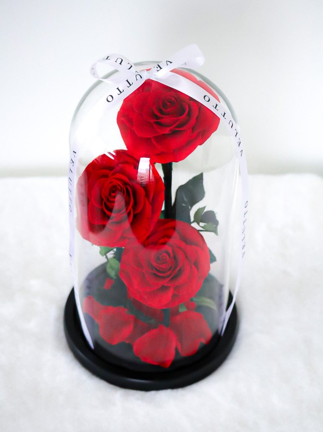 [3 Eternity Roses In Glass Dome]